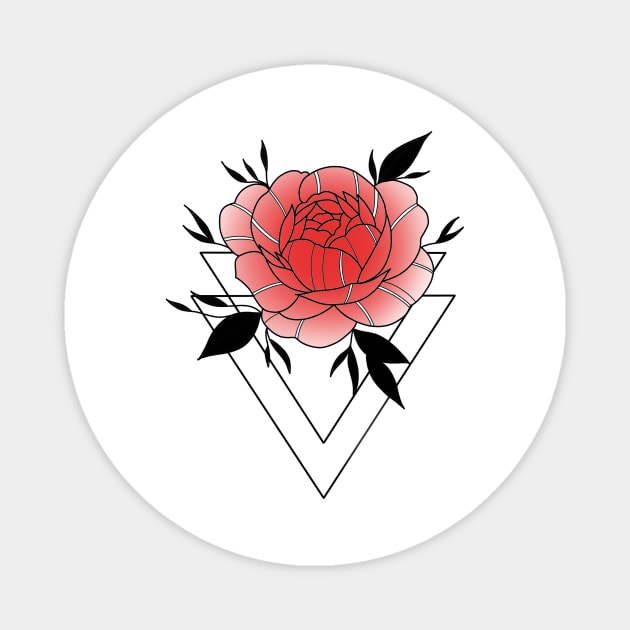 Pink peony Magnet by Misfit Merch